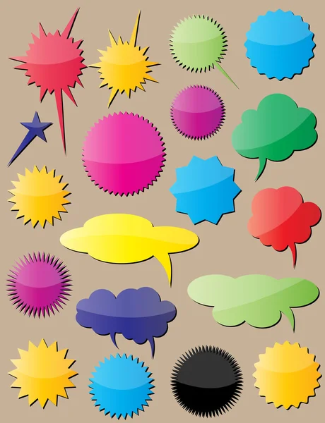 Conjunto de bolhas de fala coloridas — Vetor de Stock