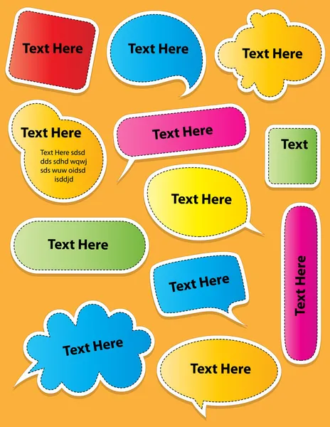 stock vector Colored Text Sticker Style Speech Bubbles