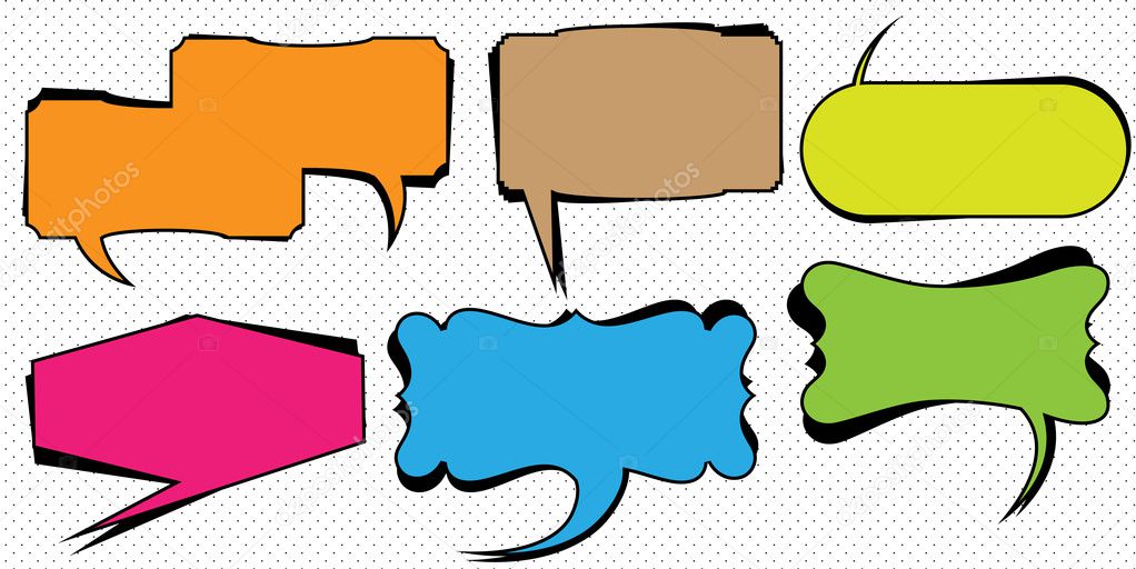 Funky Speech Bubbles On Dotted Background