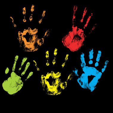 Colorful Handprints clipart