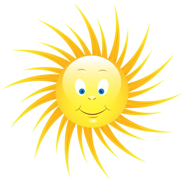 น่ารัก ดวงอาทิตย์ ยิ้ม — ภาพเวกเตอร์สต็อก