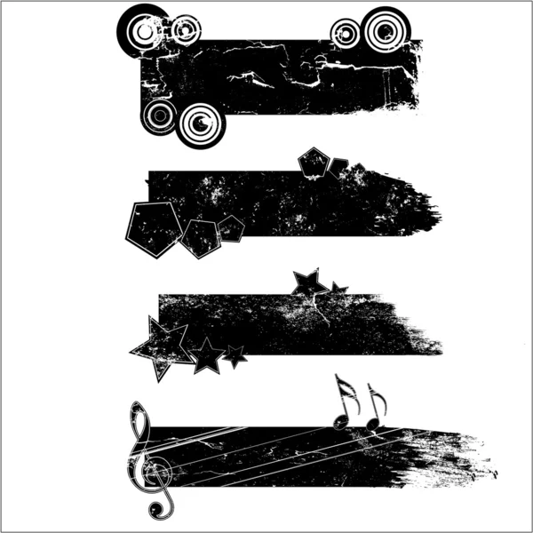 Coups de pinceau rétro Grunge — Image vectorielle