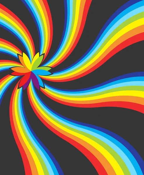 Färgglada bud på rainbow — Stock vektor