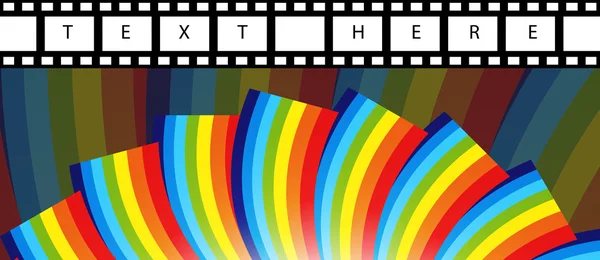 Film streep op kleurrijke regenboog — Stockvector