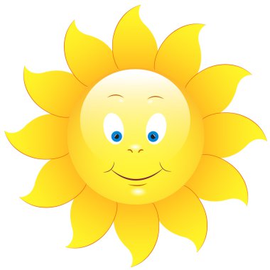 Cute Vector Illustration Of Happy Sunflower clipart