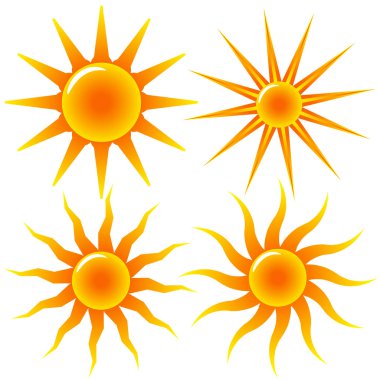 Exclusive Set Of Glossy Sun Vector clipart