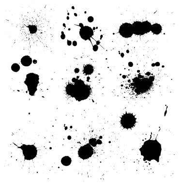 Set Of Black Splashes clipart