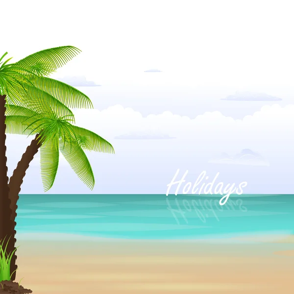 Palmeira na praia exótica — Vetor de Stock