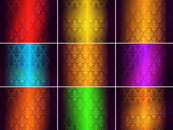 Patrón de damasco esmaltado colorido — Archivo Imágenes Vectoriales