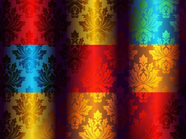 Fantástico patrón floral de damasco colorido — Archivo Imágenes Vectoriales