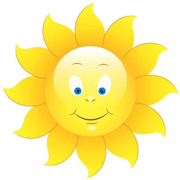 Cute Vector Illustration Of Happy Sunflower — Stock Vector