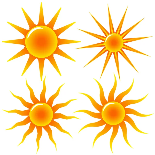 Exklusive Reihe von glänzenden Sonnenvektoren — Stockvektor