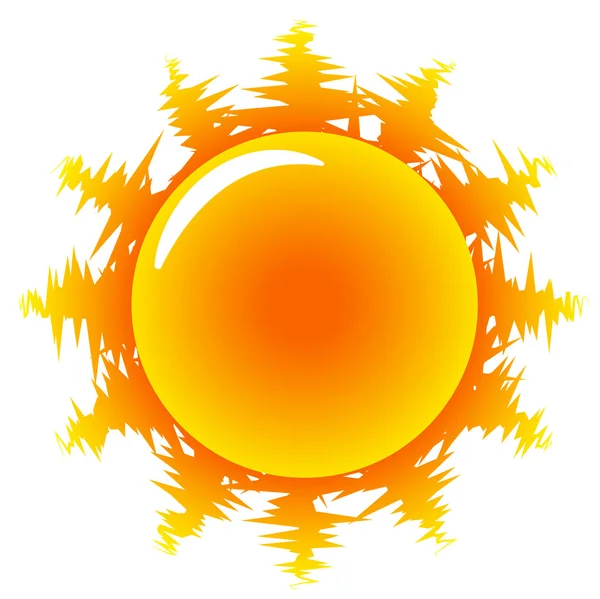 オレンジ色の熱い太陽の図 — ストックベクタ