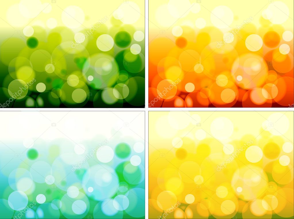 Colorful Set Of Blur Sparkles