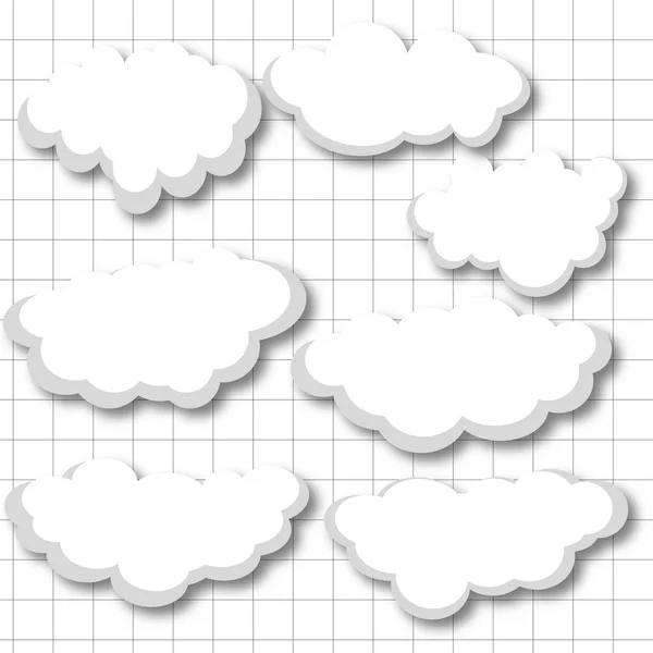 Nubes en el fondo de la rejilla — Vector de stock