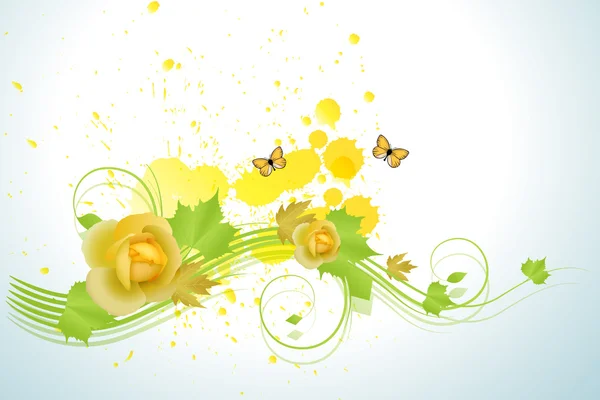 Spring Nature Butterfly Background — Stock Vector