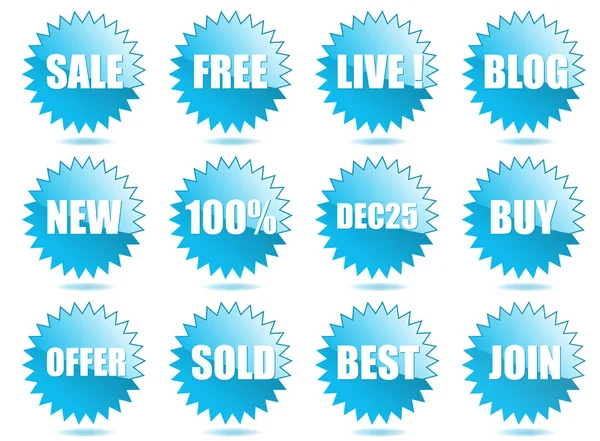 Blue Business Stickers — Stock Vector