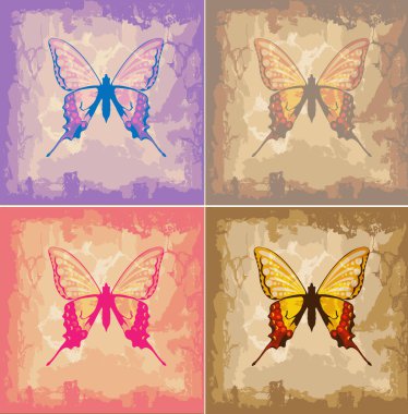 Butterflies on Paper Texture Background clipart