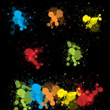 Elegant Colored Paint Splashes clipart