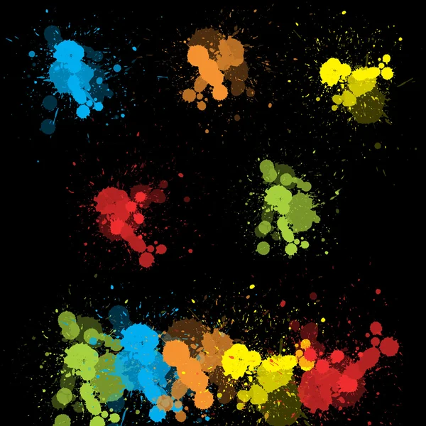 Élégantes éclaboussures de peinture colorée — Image vectorielle