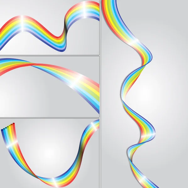 Creative Design of Rainbow Stripes Set — Stock Vector