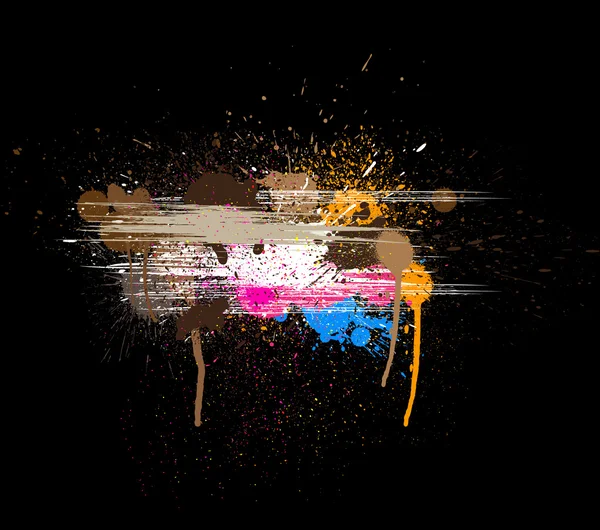 Isolé rayé Grunge Splashes Design — Image vectorielle