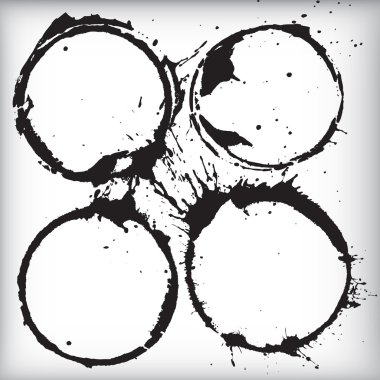 Four Isolated Ink Stains clipart