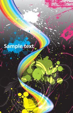Colorful Spring Element with Paint Splashes