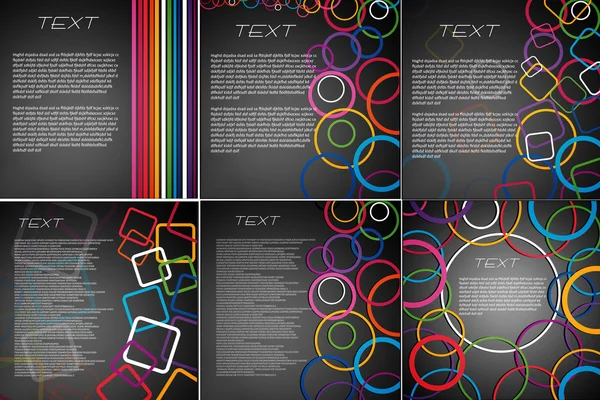 Aantal decoratieve kleurrijke ringen zakelijke achtergrond — Stockvector