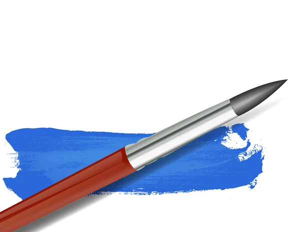 Traço azul com pincel de pintura isolado — Vetor de Stock