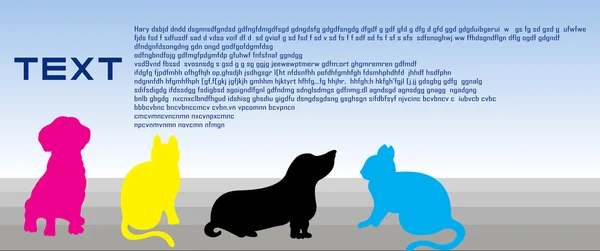 Diseño de banner de formas de mascotas aisladas — Archivo Imágenes Vectoriales