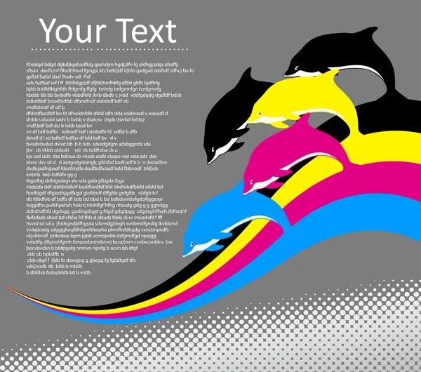 Modèle de dauphins colorés sautant — Image vectorielle