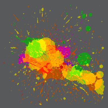 Colorful Paint Color Splashes clipart