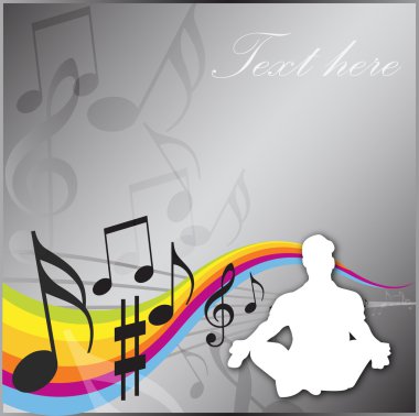 Concentrating on Music Background clipart