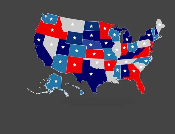 Carte vectorielle des états-unis d'Amérique — Image vectorielle