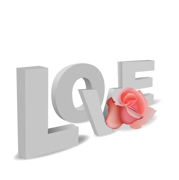 Texto de amor 3D para el día de San Valentín — Vector de stock