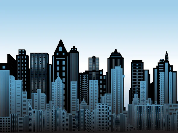 Hustá městská panoramata — Stockový vektor