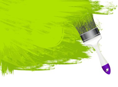 Green Paint on White Wall Background clipart