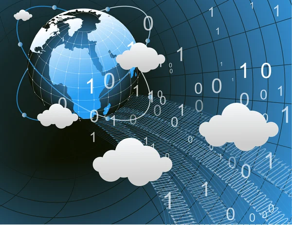 Σύννεφα ψηφιακή τεχνολογία — Διανυσματικό Αρχείο