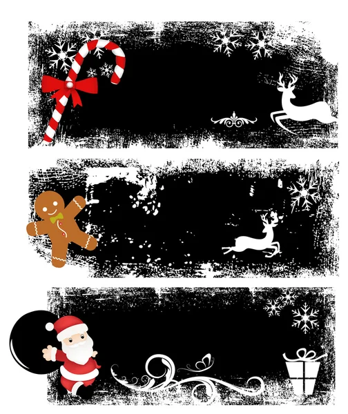 Bannières de Noël rugueuses — Image vectorielle