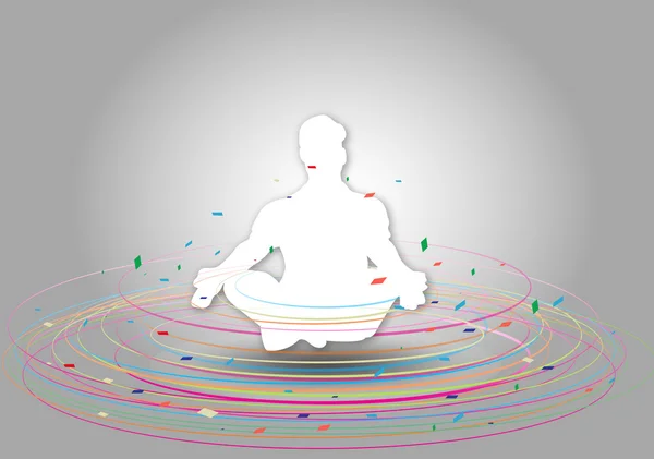 集中瑜伽男人 — 图库矢量图片