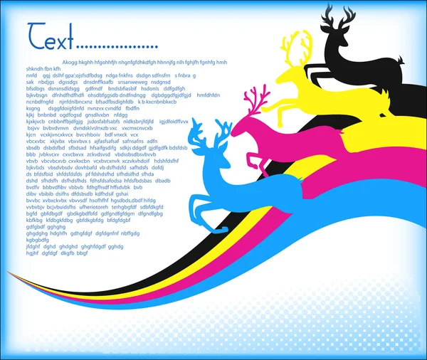 Colorful Reindeer — Stock Vector