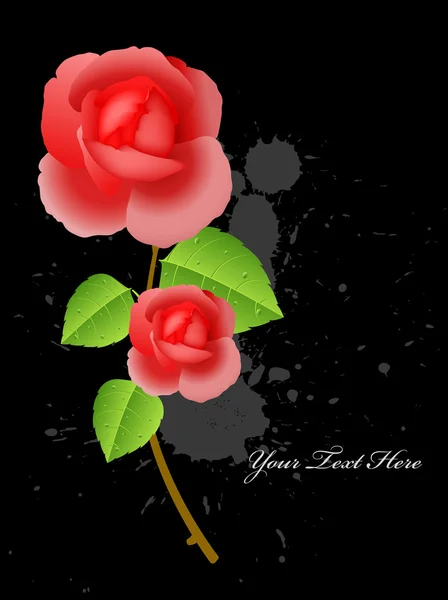 Tulipán de rosa roja para San Valentín — Vector de stock