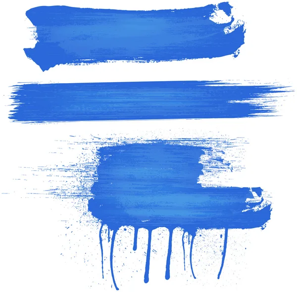 Mavi renk fırça darbeleri — Stok Vektör