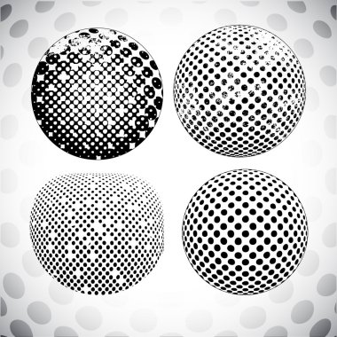 Embossed Grunge Halftone Sphere clipart