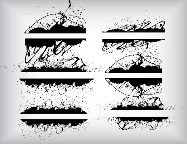 Ensemble de six bannières éclaboussantes — Image vectorielle