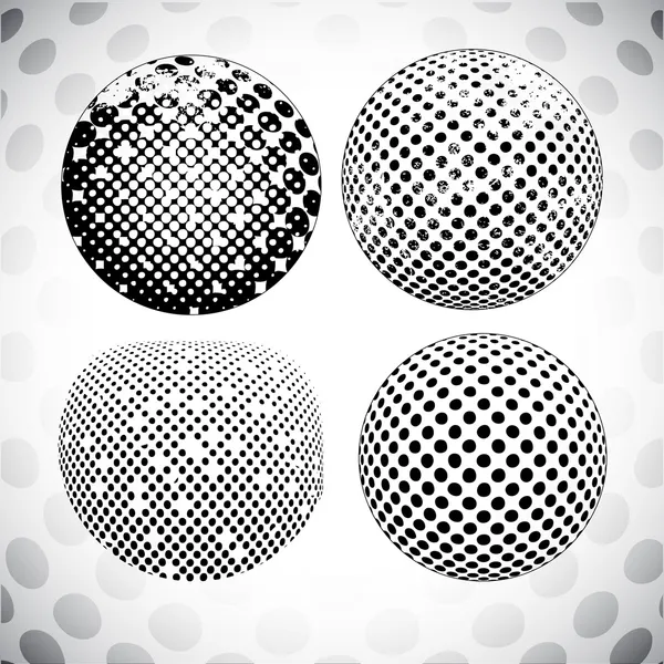 Embossed Grunge Halftone Sphere — Stock Vector
