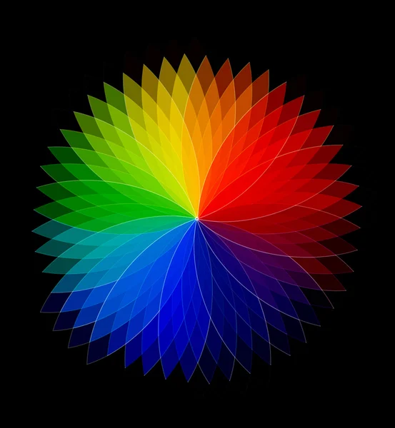 Цветные векторные цветы изолированы на черном фоне — стоковый вектор