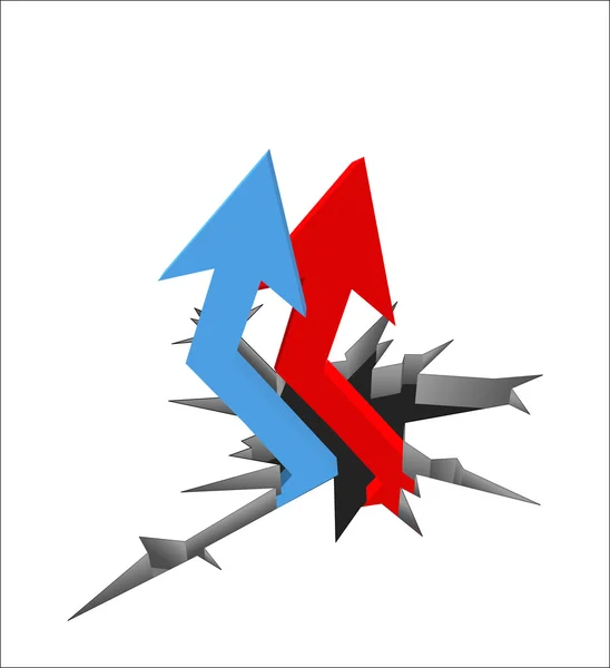 Growth of Arrows — Stock Vector