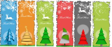 Stylish Christmas Tree Banners clipart